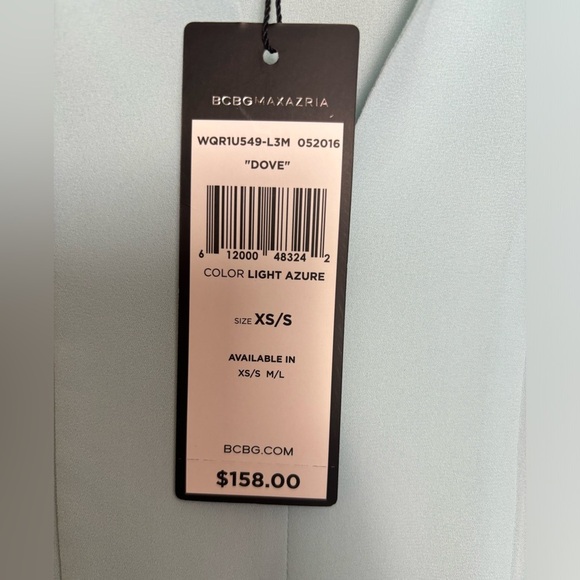 NWT BCBG Max Azria Dove Chiffon Kaftan Tunic Blouse in Light Azure Blue XS/S - Picture 7 of 8